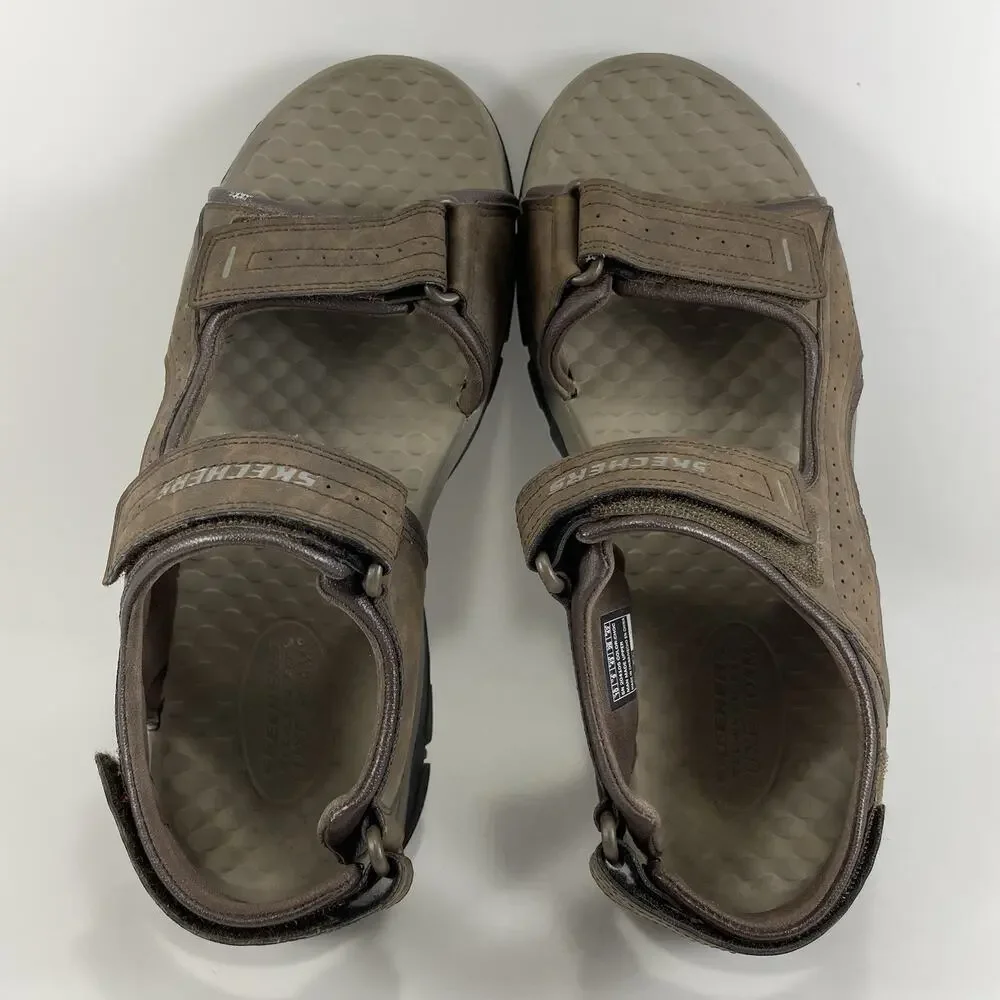 Skechers Tresmen Garo Sandals Mens Size 10 Brown Leather Active Hiking Strappy